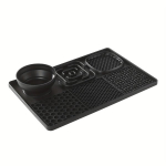 SUUR Slow Feeding Lakk Matt Koertele - 30cm x 20.3cm - Silikoonist Lemmiklooma S&ouml;&ouml;detopsid Imetus Tassidega, Juoda 1vnt