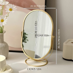 DONGZHANGGUI Elegantne Vertikaalne Meigipeegel HD Klaasiga, 【Auksinis】Vertikalus ovalus veidrodis