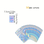 50tk/100tk Taassuletavad Mylar Kotid - 13 Erinevat Suurust Metallist Foolium Holograafiline Pakend., 7,5 x 12 cm (2,9 x 4,7 colio)