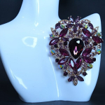 Luksuslik Suur Rhinestone Klaasikunst Rinnam&auml;rk, Euroopa ja Ameerika Mood., Violetinė