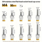50tk M4 6-10-18-35 Lame Pea Kuuskantmutri Koonuspoldid 304 Roostevaba Teras Kvaliteetne Pikendatud Metallmutter T&auml;ispoldid, M4*8 (50 vnt.)