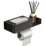 Tualettpaberihoidja Kudelpaberikastiga Seinale Kinnitatav。, Plok&scaron;čias J Style su prailginimu juodas