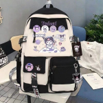 Sanrio Kuromi suure mahutavusega seljakott - moekas kaherihmaline kooli-, reisi- ja igap&auml;evaseks kasutamiseks.