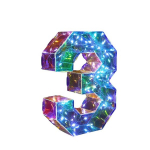 Glam Stiil LED T&auml;hed ja Numbrid - USB ja Patarei, V&auml;rviline Dekoratsioon Pulmadeks ja Pidustusteks, 3