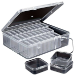 30 sektsiooniline l&auml;bipaistev plastkarp lisamoodulitega helmestele, ehete ja k&auml;sit&ouml;&ouml; tarvikutele.