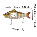 1tk Multi-Liigestatud Ujukid Propelleriga, Aeglase Langusega Bioniline S&ouml;&ouml;t Mage- ja Soolses Vees Kalastamiseks - 10g/8,3cm - 23g/11,3cm., 1PCZL01