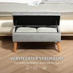 Polsterbank hoiuruumiga, sametise v&auml;limusega kangas, puidust jalad, elutuppa, magamistuppa, esikusse, 80 x 35 x 42 cm, hall, Pilka