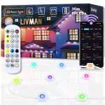 Elektritoitel t&ouml;&ouml;tav RGBIC r&auml;&auml;stavalgustite kett LIVMAN HYX-3315, 24V, 30m, 60LEDi