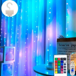 LED j&otilde;ulutuled - kardinad vasktraadiga, kaugjuhtimispuldi ja riputitega, 3x1m, mitmev&auml;rviline, 5V USB, IP44, 100LED
