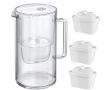 Aquaphor Glass, klaasist filterkann 2,5 l koos 3 Maxfor+ padruniga, valge