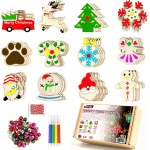 J&otilde;ulud loominguline komplekt puidust maalimise ripatsid + artmaker aksessuaarid