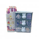 Sanrio Hello Kitty S&otilde;brad DIY K&auml;sit&ouml;&ouml;komplekt - Armas Lauakorraldaja Sahtliga, L&auml;bipaistev PP Hoiukast T&uuml;drukutele ja Noortele, Cinamoninis &scaron;uo