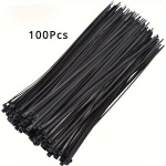V&auml;&auml;rtuspakett 100tk Kaablisidemed 10.16/15.24/20.32cm Premium Plastist Isekinnituva Must Valge Nailonsidemega, Juoda/100vnt 15,24cm
