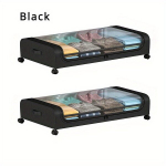 2tk Allvoodi Hoiukotid, Kokkupandavad Riiete Kotid, Suure Mahutavusega Konteinerid Selge Akna, Tugevdatud K&auml;epidemetega T&otilde;mblukuga Korraldajad., 2vnt - Juoda