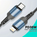 MFi Sertifitseeritud PD 30W USB C Kiirlaadimiskaabel, Mėlyna