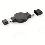 2 in 1 Kaasaskantav Juhtmevaba Laadija USB Type-C Samsung Galaxy Watch Ja IWatch Kiire Laadimisjaam, Juoda