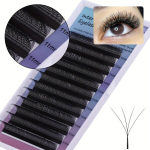 12 rida YY kuju k&auml;sitsi kootud kunst-ripsmed, loomulik ilme., 11 mm juoda / 12 eilučių