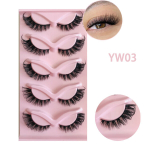 10tk 5 Paari Kass Silm Rebase Silm Vale Naaritsa Kunstlikud Ripsmed Looduslik Lavameik, YW03