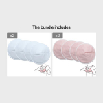 Mumsbest 4TK Bambusest Terry Imetamisr&auml;tikud Taaskasutatavad Menstruatsioonipadjad, Balta-WNP01*2 + Rožinė-WNP02*2