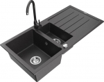 Graniidist valamu Mexen Andres koos segisti ja sifooniga, Black granite