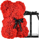 Karhu Valentini P&auml;evaks, Emadep&auml;evaks, Roosi &Otilde;ielehed, 25 cm koos Pakendiga, Kingitus