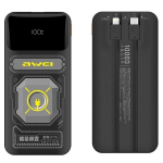 Akupank AWEI PowerBank z wbudowanym kablem  Lightning|USB-C P77K 10000mAh czarny|black 22.5W