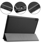 iPad Air &uuml;mbris - TACTICAL - Kolm korda kokkuvolditav - Kunstnahk - Must - &Uuml;hildub 10.9" ja 11"