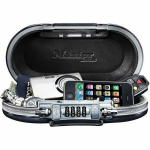 MASTER LOCK Portable Mini Travel Storage Box with Security Cable - Black