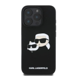 Karl Lagerfeldi silikoonist &uuml;mbris peaga kujutisega, MagSafe, iPhone 16 Pro, must