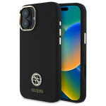 Guess GUHCP16SM4DGPK iPhone 16 6.1"  czarny|black hardcase Silicone Logo Strass 4G
