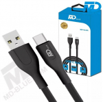 Md Blue laadimiskaabel USB-USBC 2m, must