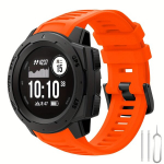 Nutikell Asendusrihm Garmin Instinctile, Pehme Silikoonk&auml;epael, Oranžinė