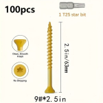 Puidukruvid koos T25 otsikuga, #22.86*6.35cm (100 vnt.)