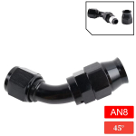 Must AN4/AN6/AN8/AN10/AN12 PTFE vooliku otsa adapter, sirge 45 90 180 kraadi &otilde;lik&uuml;tusegaasi vooliku jaoks