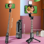 Mini alumiini sulamist teleskoop-selfipulk juhtmeta puldi ja kolmjalaga.