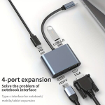USB-C jaotur 4K HDTV VGA Adapter 4-&uuml;hes.