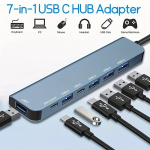 USB C jaotur 7-in-1 alumiinium.