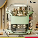 Meigik korraldaja, tolmuvaba kosmeetika hoiukarp sahtliga. , Žalia