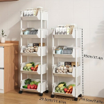 Mitmek&uuml;lgne Riiulk&auml;ru Ratastega - Ruumis&auml;&auml;stlik Korraldaja M&auml;nguasjadele ja Muule , Baltos spalvos keturi sluoksniai