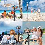 170,18 cm selfiepulk tripod, kokkupandav ja kaasaskantav, juhtmevaba kaugjuhtimispuldiga.