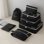 7-osaline pakkimiskuubikute komplekt kohvritele, reisikottide korraldajad , Juoda