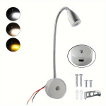 Matka Lugemislamp DC12-24V Painduv LED Seinavalgusti, Puutetundlik H&auml;mardatav 3-v&auml;rvi Reguleeritav., 029-Sidabrinis-1vnt