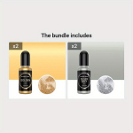 Tee-ise Ehte Tegemine: 10ml Metallik P&auml;rlmutter Pigment Alkoholi Vedelik V&auml;rvaineks Kunstitint., Auksinė*2 + sidabrinė pilka*2