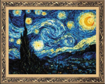 Tikkimiskomplekt RIOLIS 1088 T&auml;hine &ouml;&ouml; V. Van Goghi maali p&otilde;hjal
