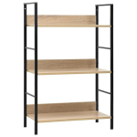 vidaXL 3-korruseline raamaturiiul tamm 60x27,6x90,5 cm, puitlaastplaat, Ruda