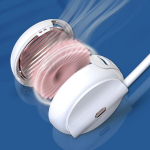 Ventilaatorid, vabak&auml;eline kaelaventilaator, laetav mini-USB isiklik ventilaator, k&otilde;rvaklappide disainiga kantav kaelarihma ventilaator, 360&deg; p&ouml;&ouml;ratav, roosa