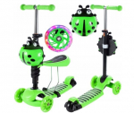 Laste tasakaaluliikur 3 &uuml;hes LED ratastega, roheline