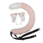 Muu turismiinventar,Animepidu j&otilde;ulukassi kost&uuml;&uuml;m Kassi k&otilde;rvad saba 80cm Rebasesaba kingitus lastele (kassi k&otilde;rva saba), roosa valge