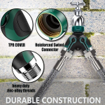 Sanitaartehnilised voolikud, ventiilid, 2-suunaline Y voolikupistik, aiasegisti jaoturi metallkorpus, roheline