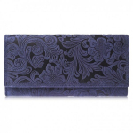 Naiste lilleline nahast rahakott tumesinine RFID Paolo Peruzzi T-25-DB